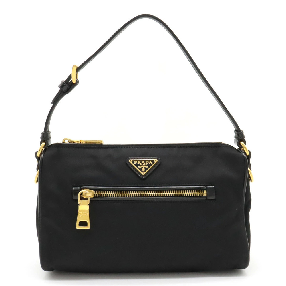 Prada Hobo Handbag Leather NERO Black